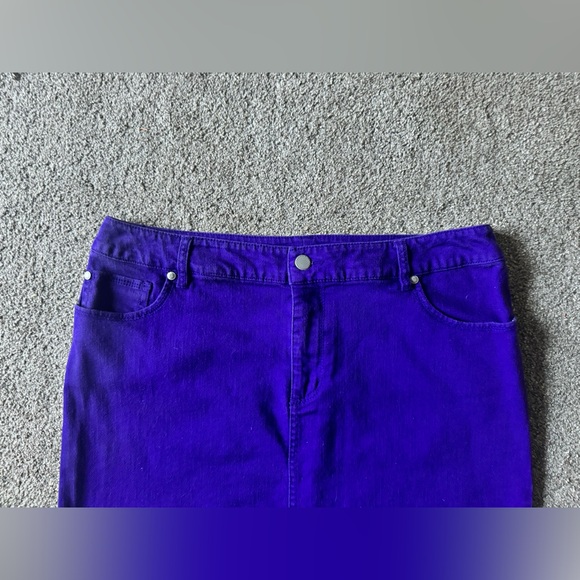Chico’s Denim Skirt Size S (1,5) pencil Workwear Classic Purple Casual - Picture 5 of 11